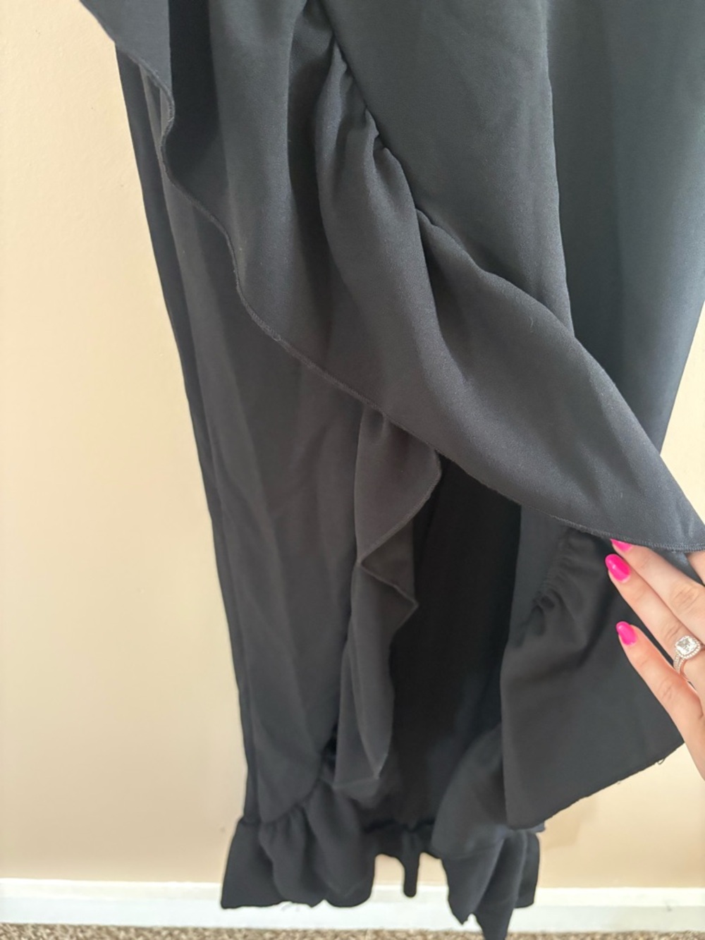 Lulus Immaculate Excellence Black Sleeveless Ruffled Tulip Maxi Dress Size Small - Picture 8 of 10